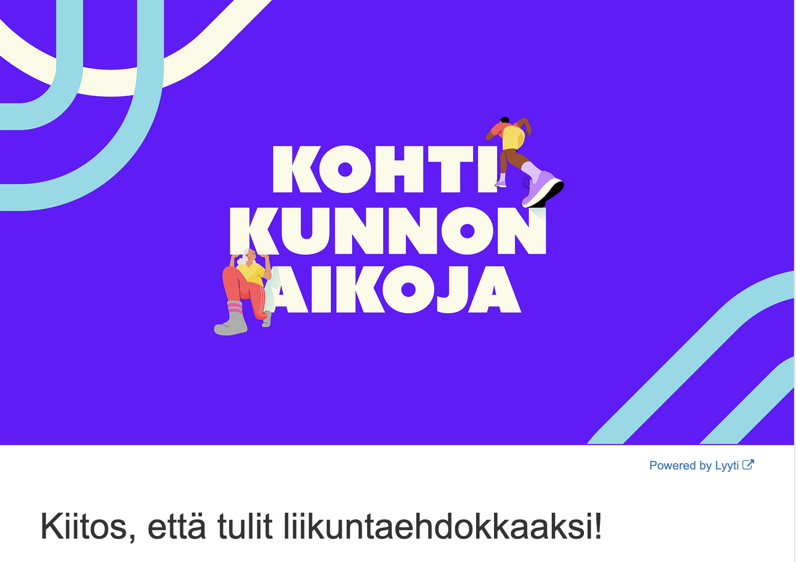 9. Kohti kunnon aikoja -liikuntaehdokas