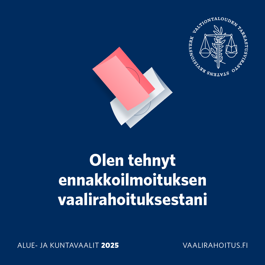 10. Ennakkoilmoitus vaalirahoituksesta vaalirahoitus.fi